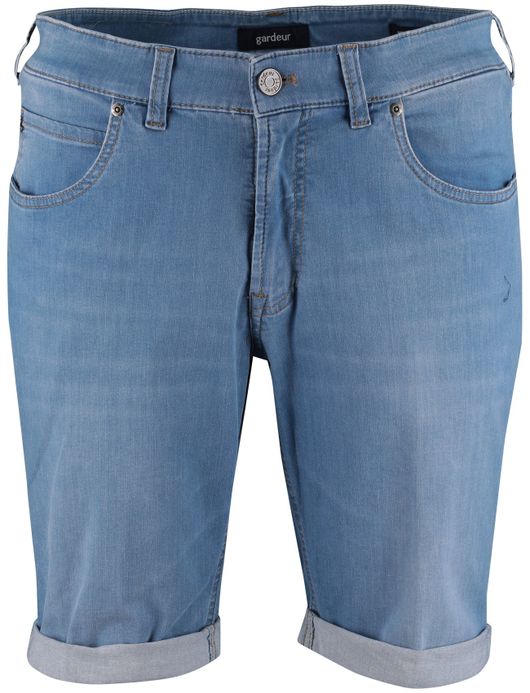 Gardeur korte spijkerbroek blauw effen