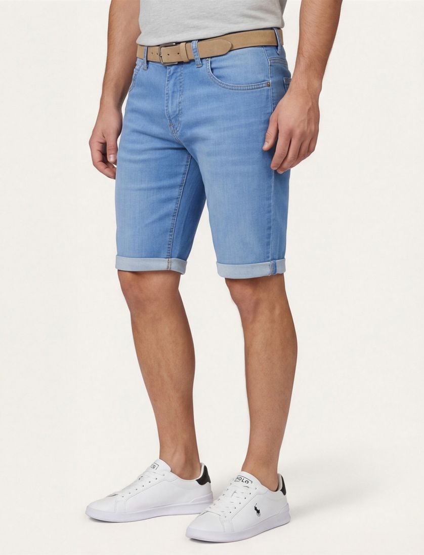 Gardeur Bermuda John jeans lichtblauw kort katoen