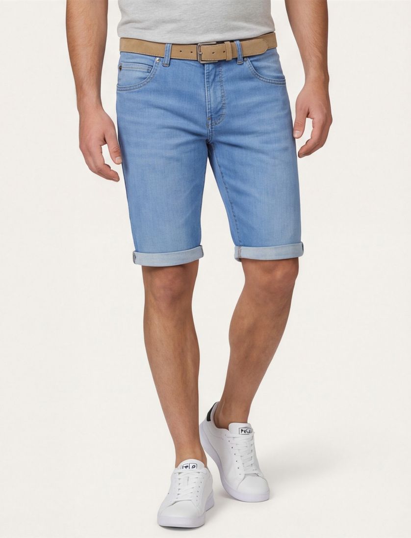 Gardeur Bermuda John jeans lichtblauw kort katoen