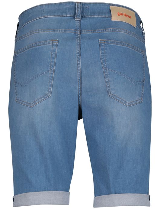 Gardeur korte spijkerbroek blauw effen