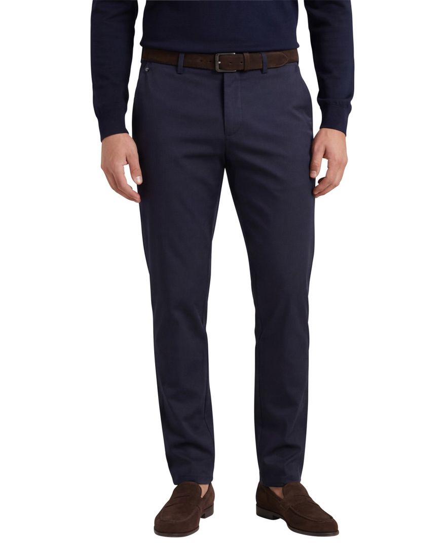 Gardeur Pantalon Tonic donkerblauw katoen effen