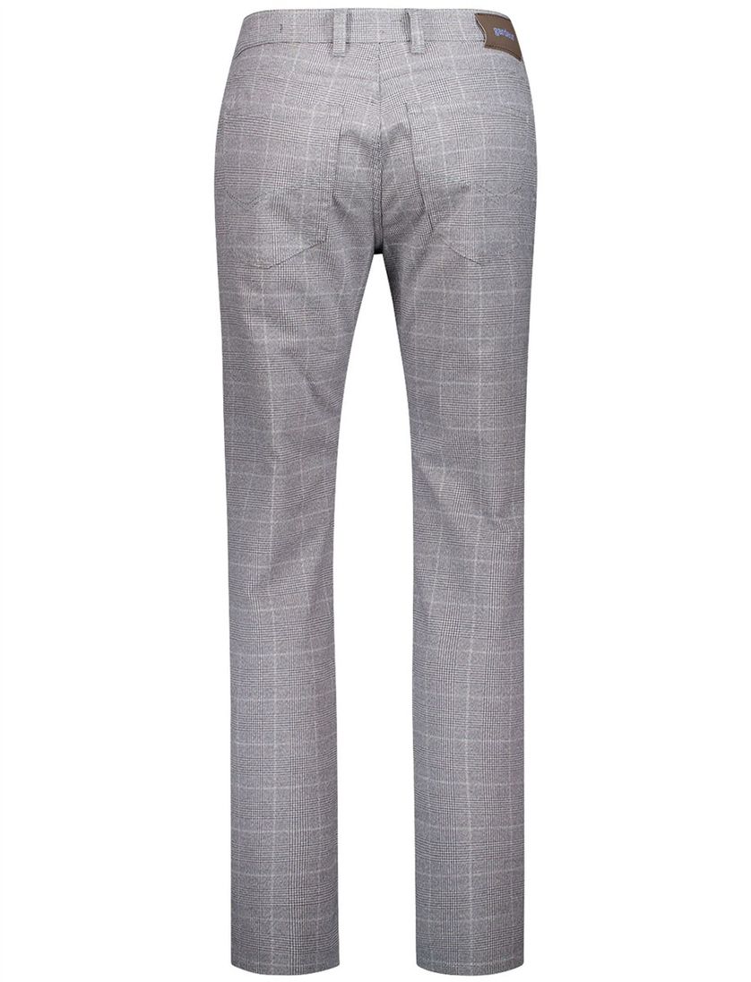 Gardeur katoenen pantalon grijs geruit