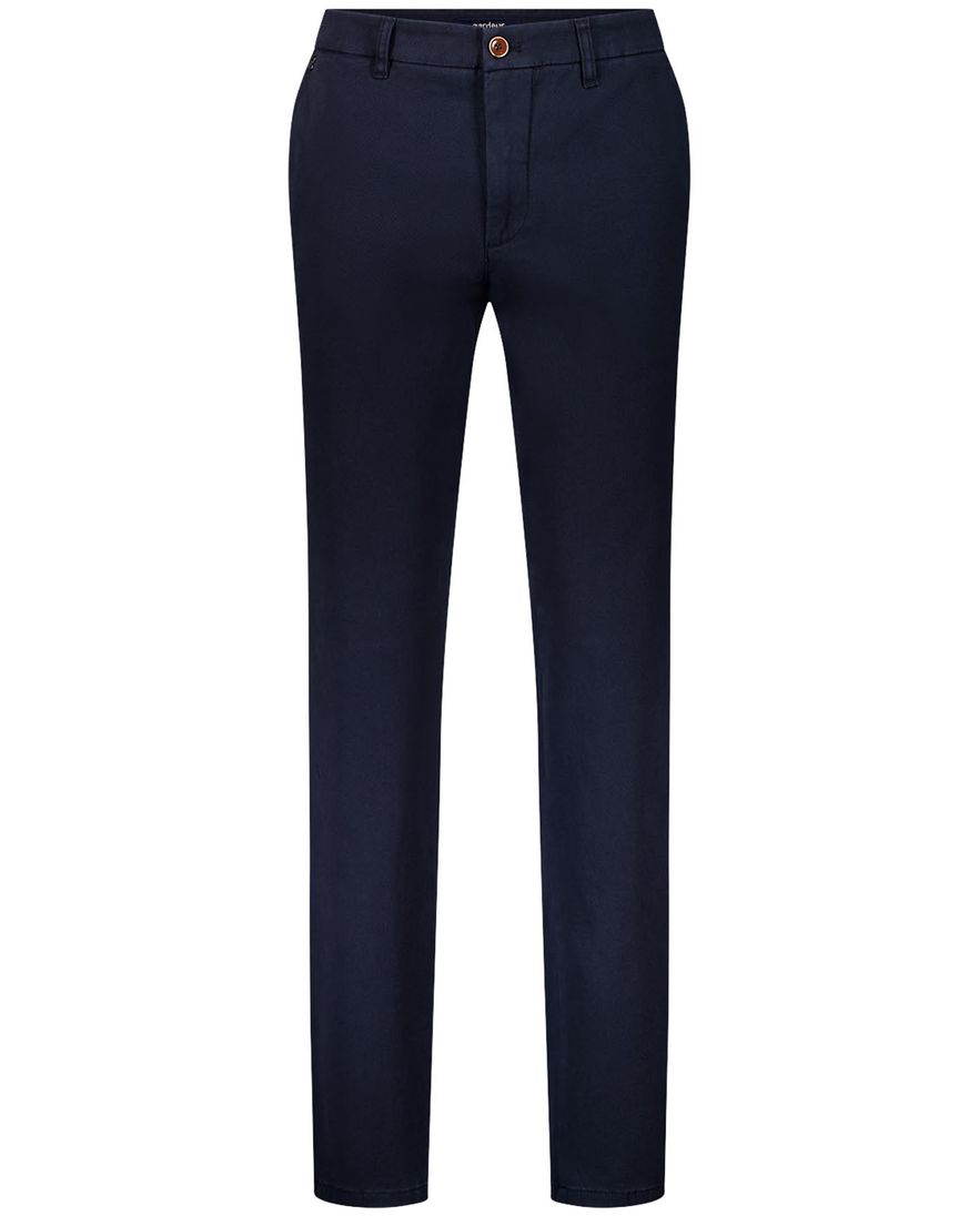 Gardeur pantalon effen donkerblauw flatfront