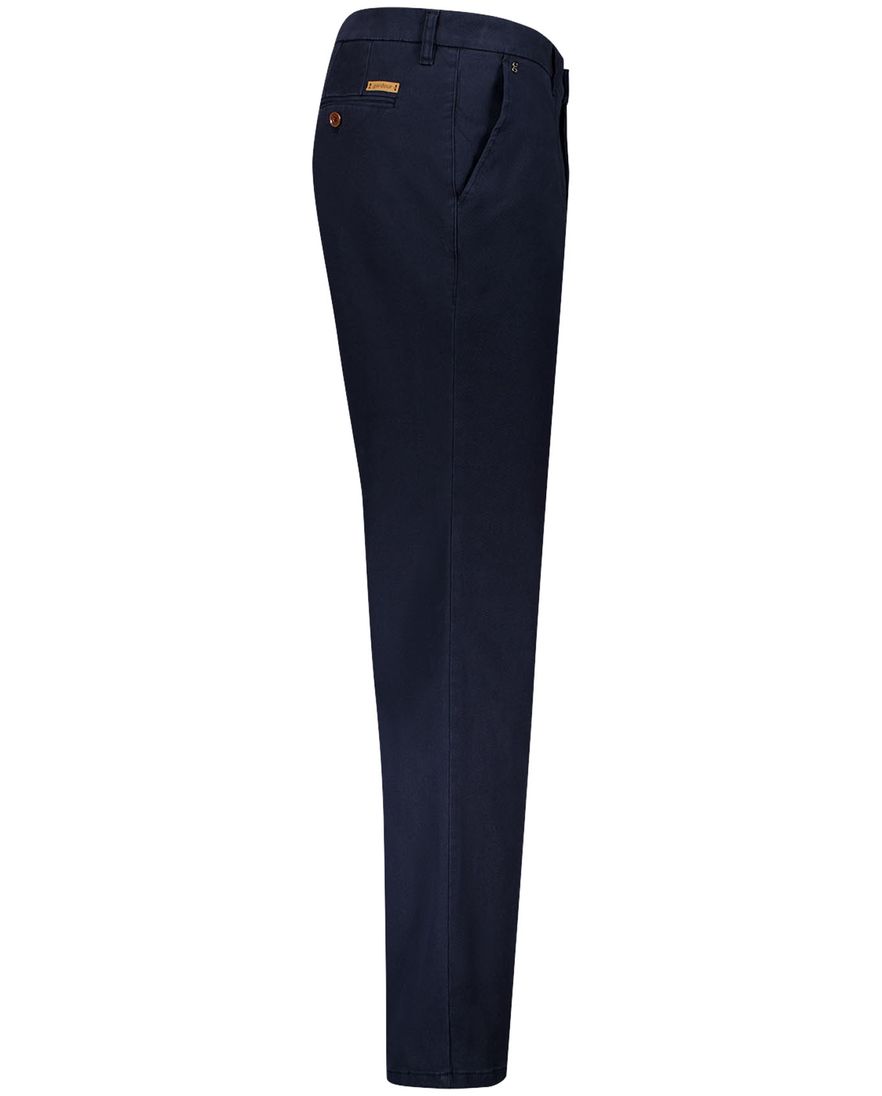 Gardeur pantalon effen donkerblauw flatfront