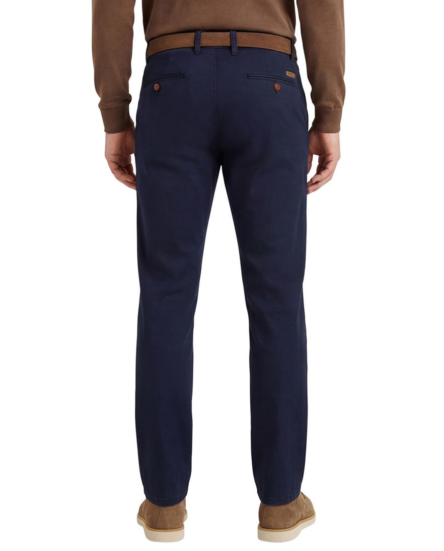 Gardeur pantalon effen donkerblauw flatfront