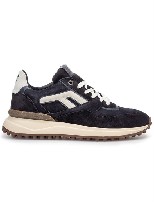 Floris van Bommel sneaker donkerblauw hoge zool