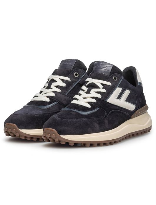 Floris van Bommel sneaker donkerblauw hoge zool