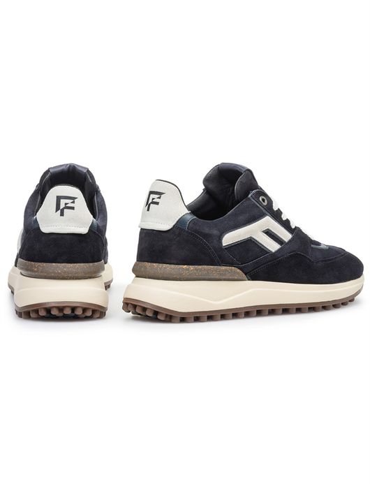 Floris van Bommel sneaker donkerblauw hoge zool