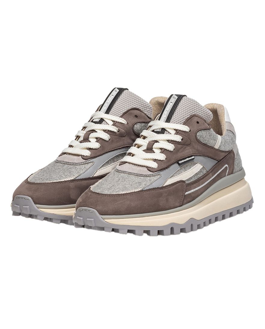 Floris van Bommel sneakers bruin effen