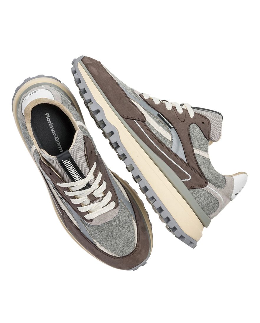 Floris van Bommel sneakers bruin effen