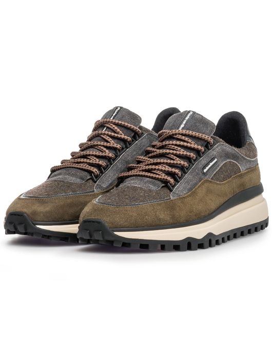 Sneaker Floris van Bommel effen groen textiel
