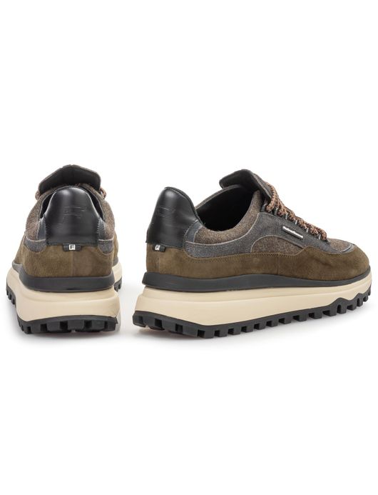 Sneaker Floris van Bommel effen groen textiel