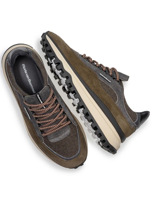 Sneaker Floris van Bommel effen groen textiel