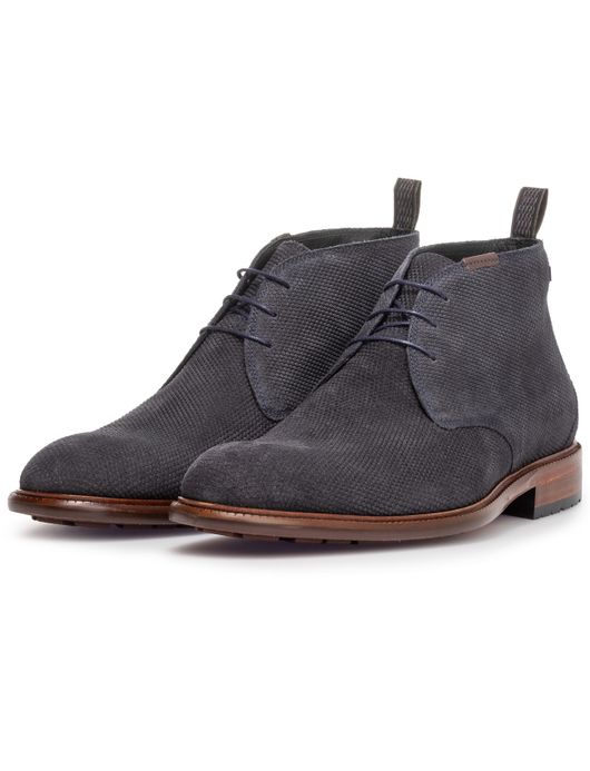 Floris van Bommel schoenen suede blauw