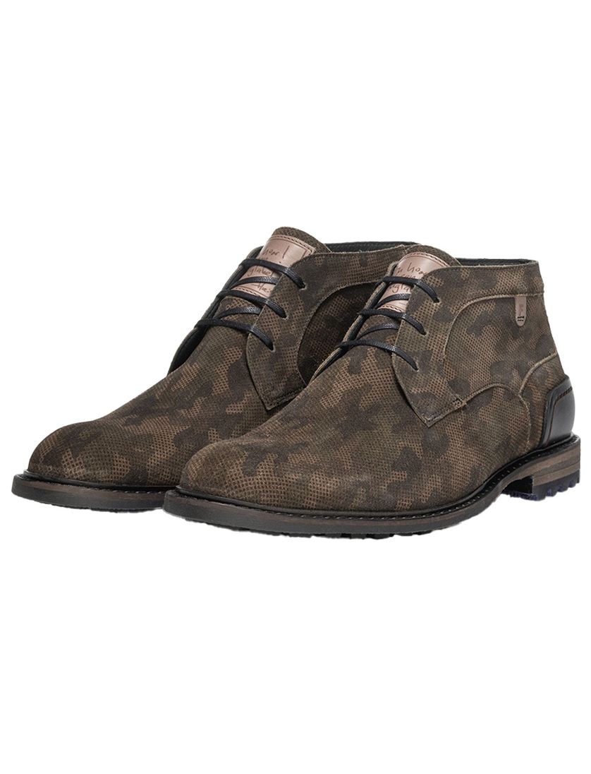 suede nette schoenen van Bommel groen print