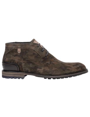 Floris van Bommel suede nette schoenen van Bommel groen print