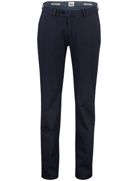 Brax pantalon effen donkerblauw normale fit