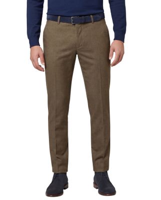 Brax Brax Fabio pantalon effen bruin katoen wijde fit