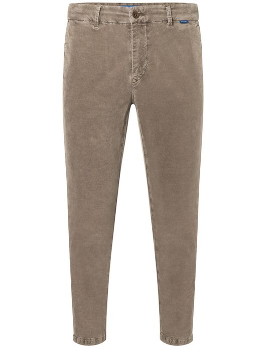 Mac pantalon chino effen bruin normale fit katoen