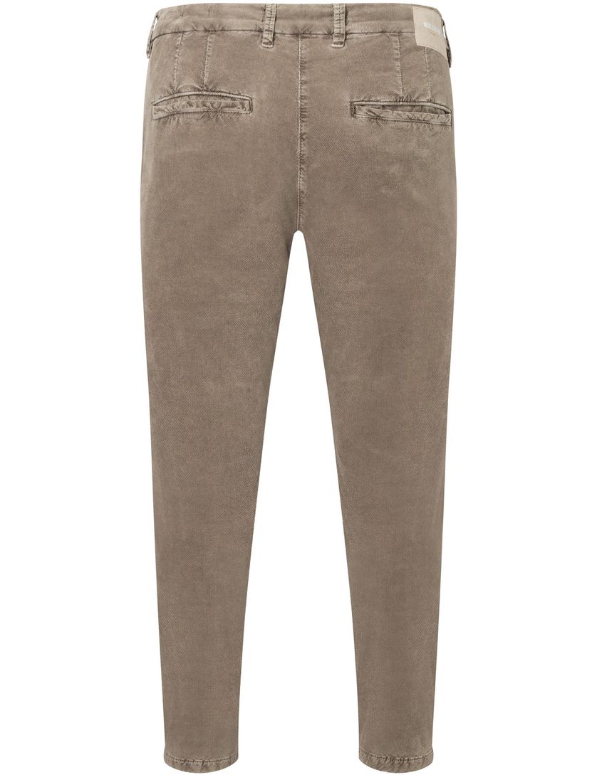 Mac pantalon chino effen bruin katoen normale fit