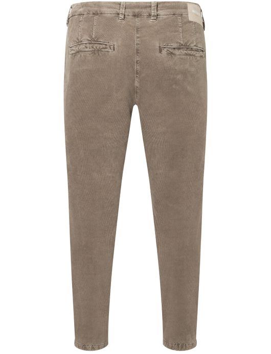 Mac pantalon chino effen bruin normale fit katoen