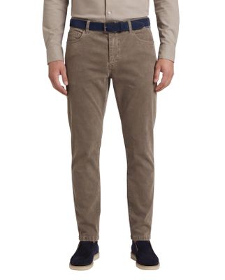 Mac Mac pantalon chino effen bruin katoen normale fit