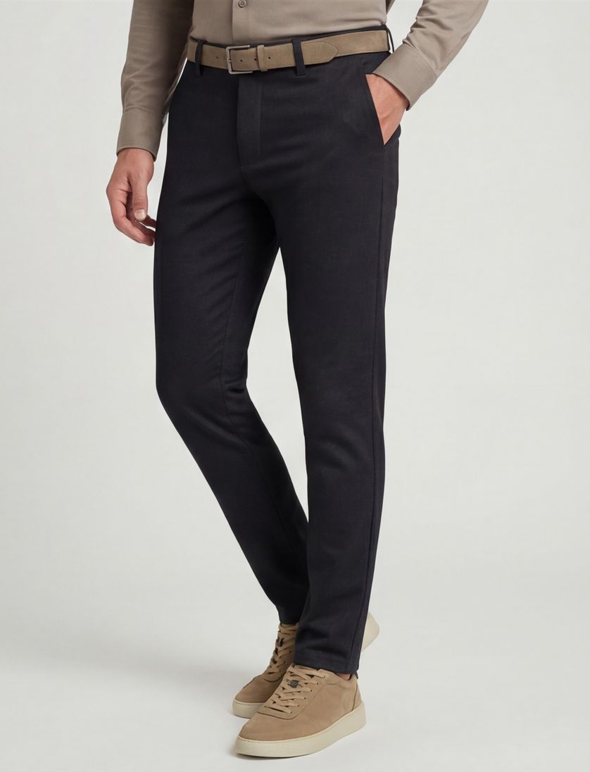 polyester Mac griffin normale fit pantalon zwart effen