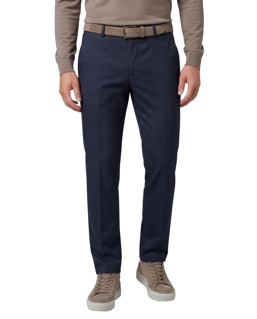 Eurex pantalon donkerblauw geruit regular fit