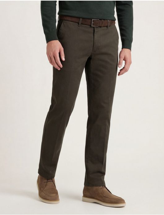 Eurex pantalon katoen groen effen