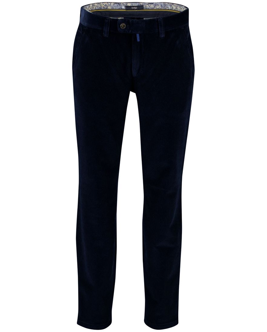 Eurex pantalon effen donkerblauw normale fit