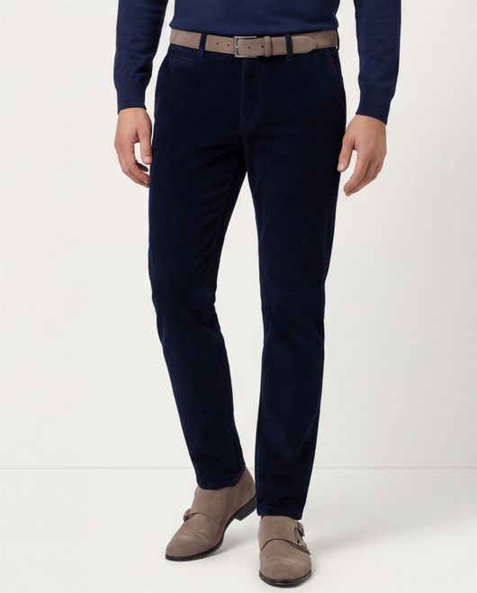 Eurex jim regular fit pantalon katoen donkerblauw