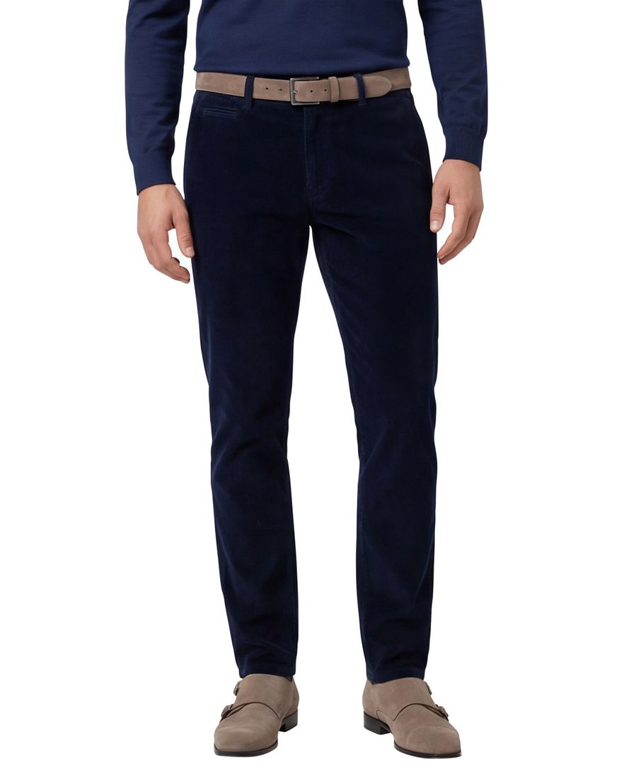Eurex pantalon effen donkerblauw normale fit