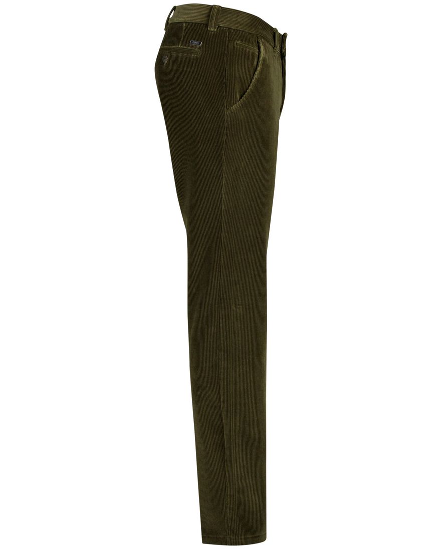 Eurex effen groen pantalon katoen normale fit
