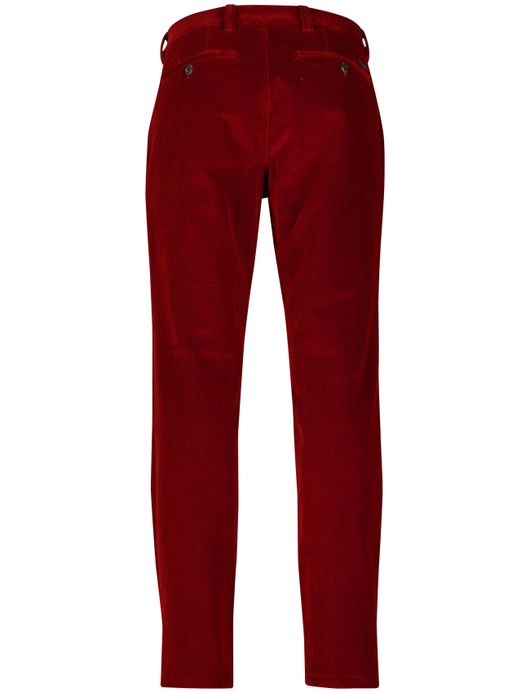 Eurex pantalon rood rib structuur normale fit effen