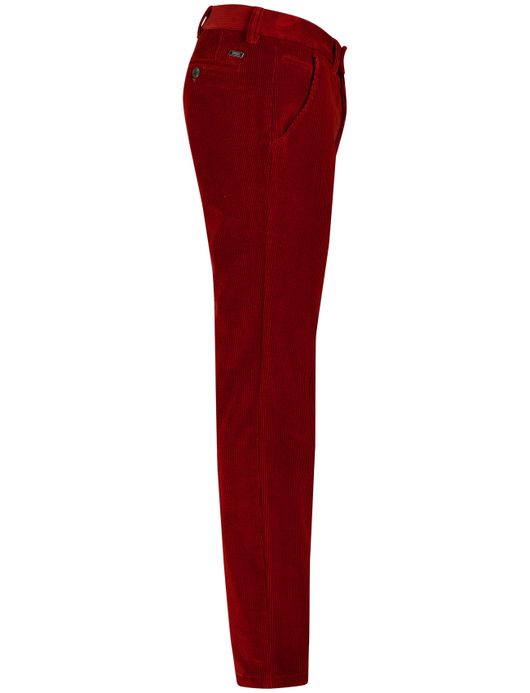 Eurex pantalon rood rib structuur normale fit effen