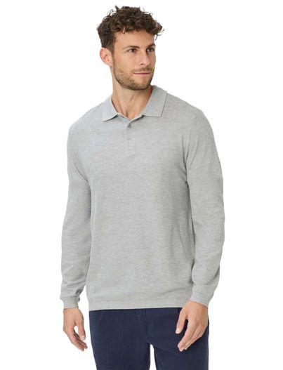 Brax polo lange mouw grijs Brax