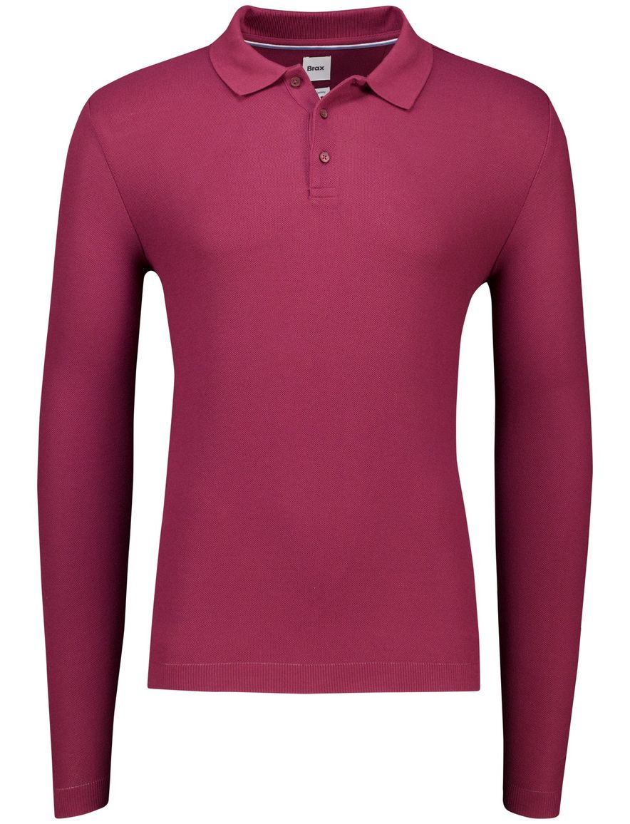 Brax knitted polo lange mouw bordeaux