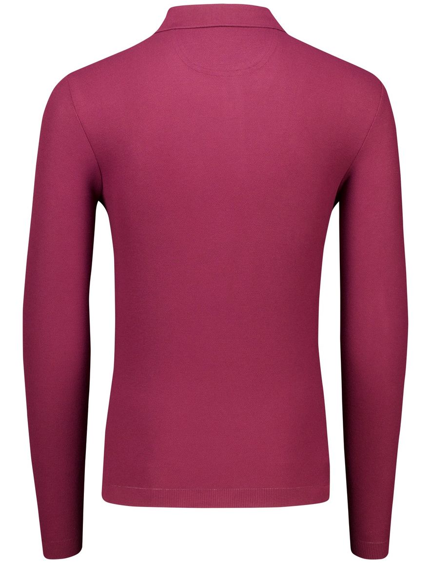 Brax knitted polo lange mouw bordeaux