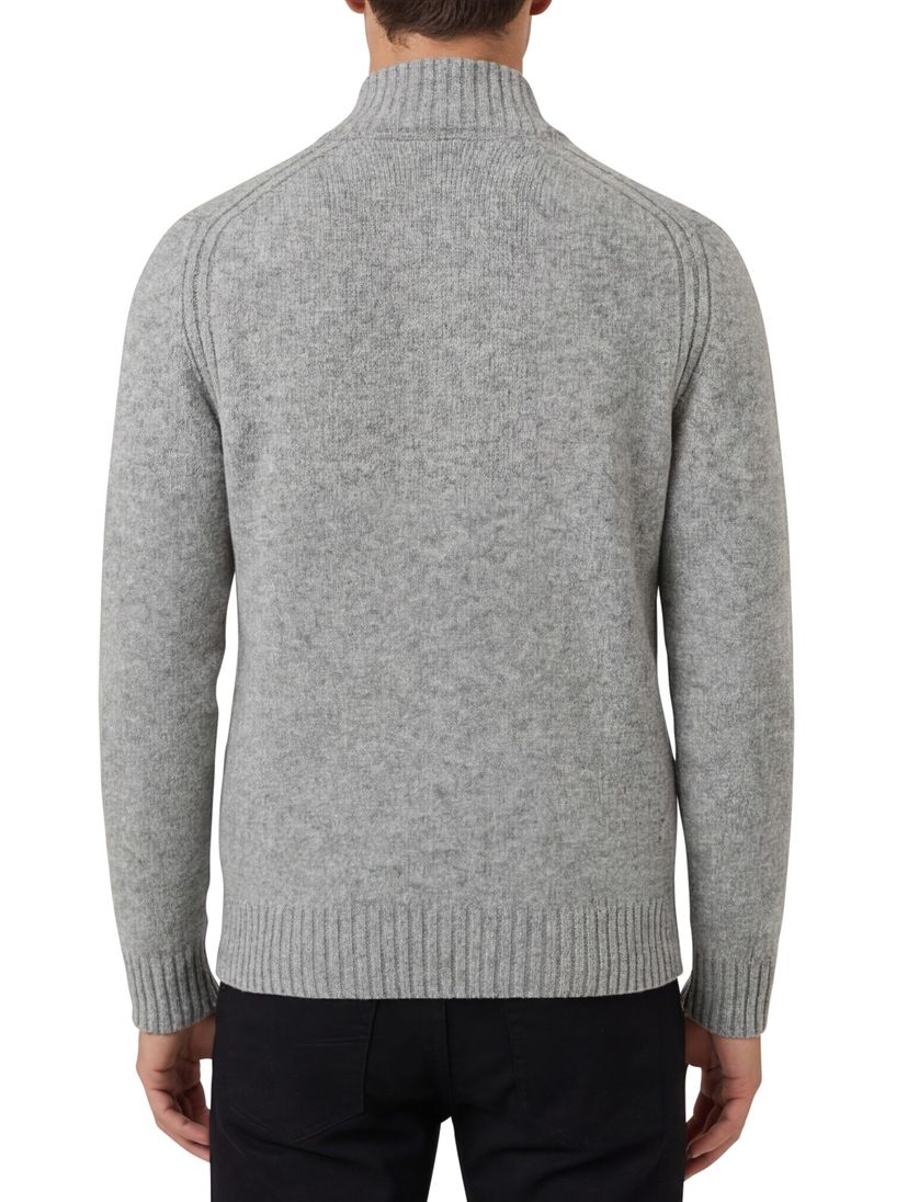 vest Brax grijs wol effen