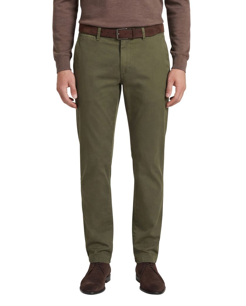 Eurex pantalon katoen effen groen normale fit