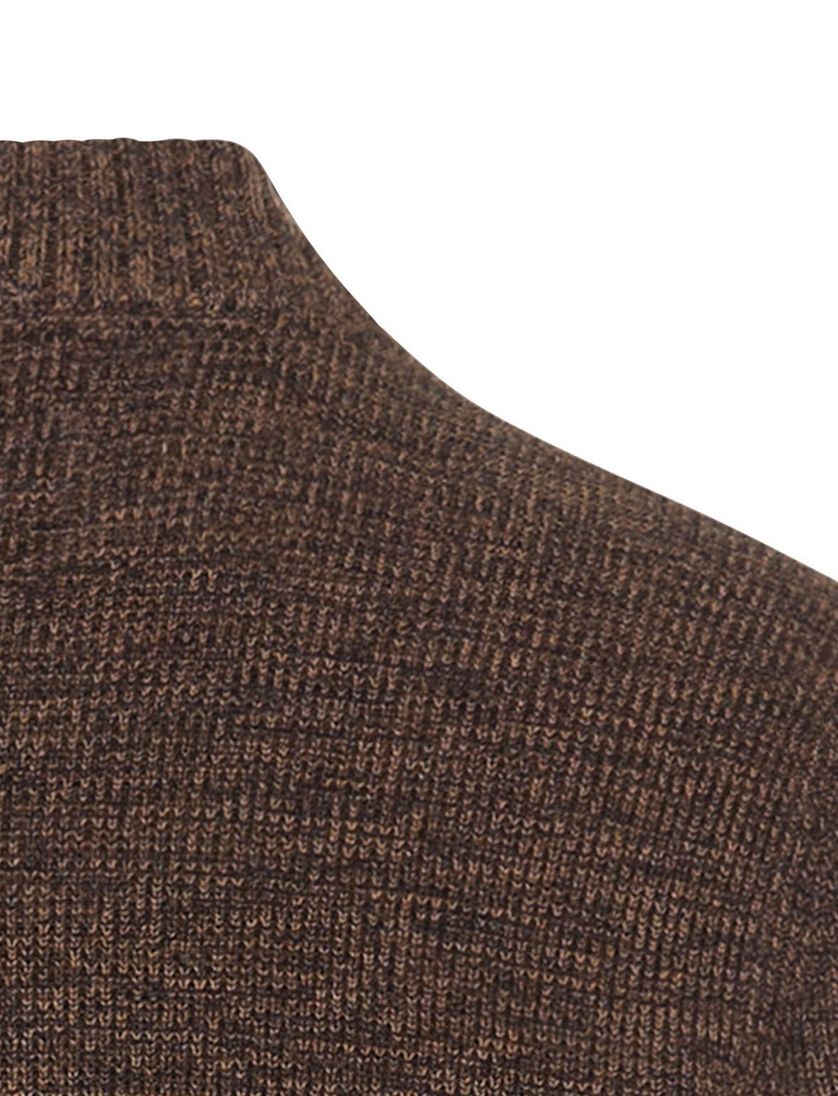 vest Camel Active donkerbruin gemêleerd katoen