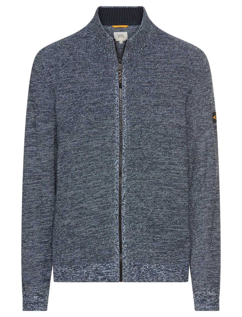 vest Camel Active blauw gemêleerd katoen