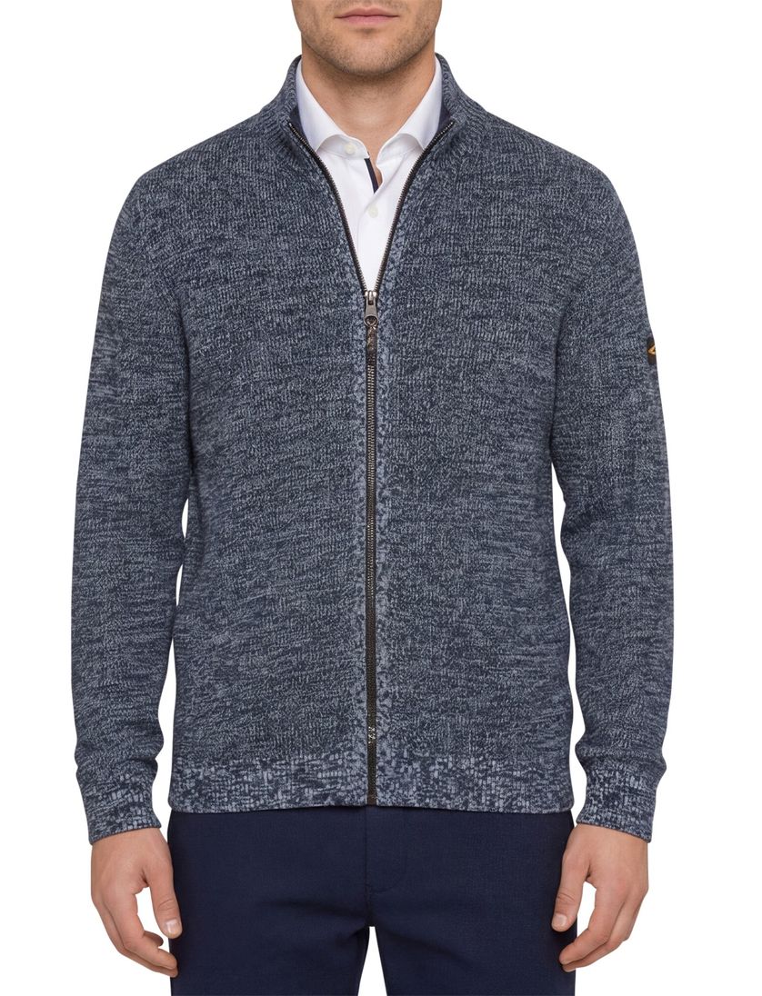 vest Camel Active blauw gemêleerd katoen