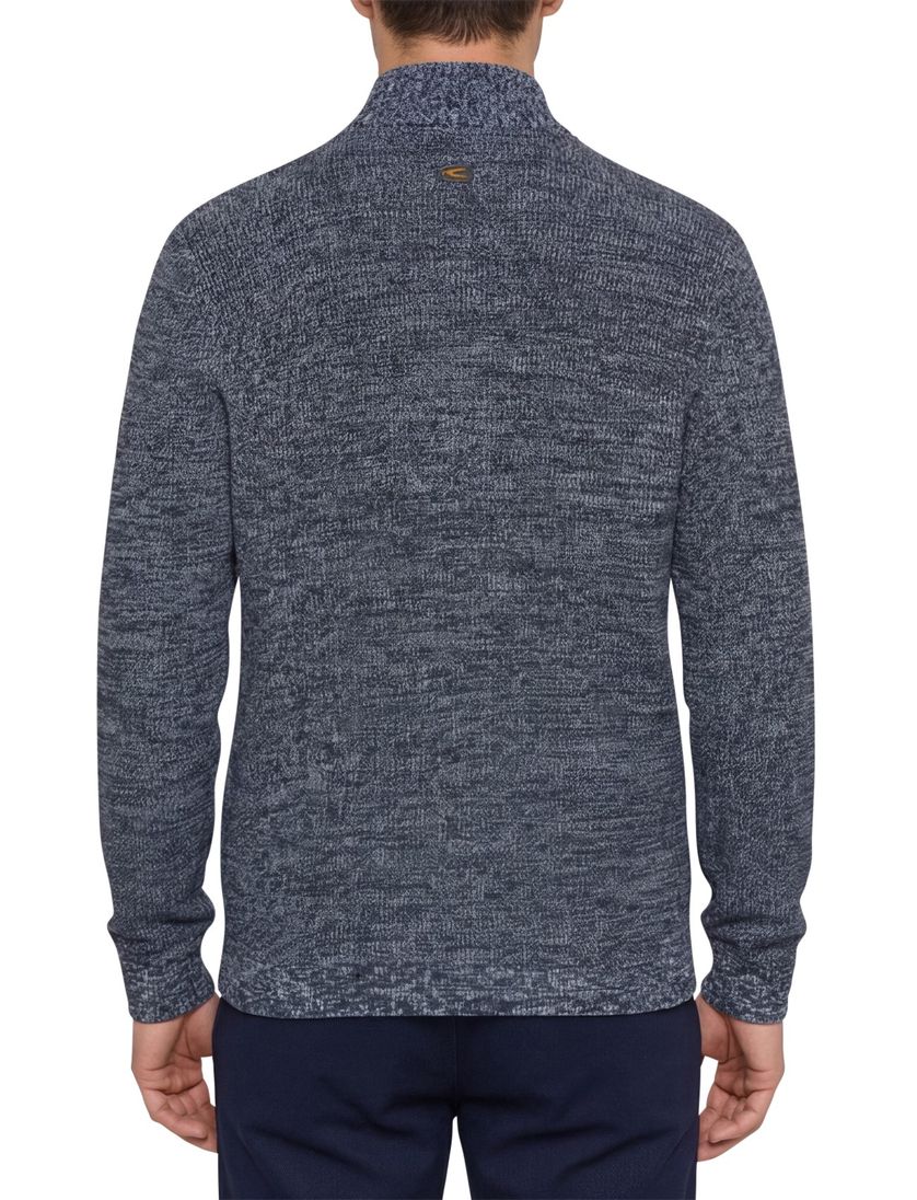 vest Camel Active blauw gemêleerd katoen