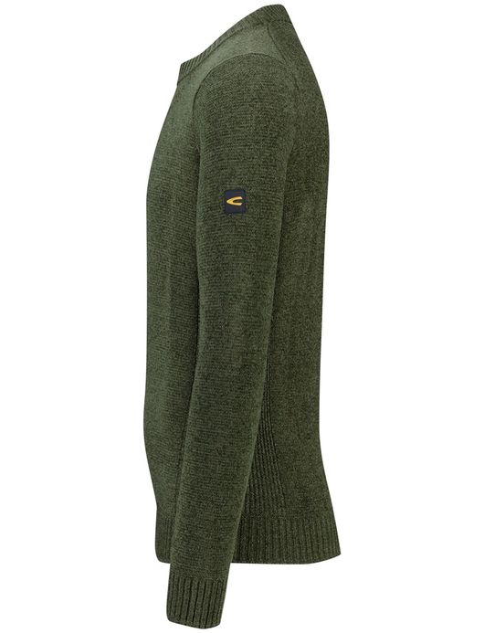 Camel Active Trui groen gemêleerd gebreid 100% polyester