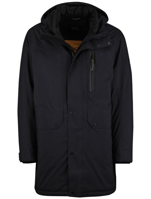 Camel Active winterjas donkerblauw effen wijde fit