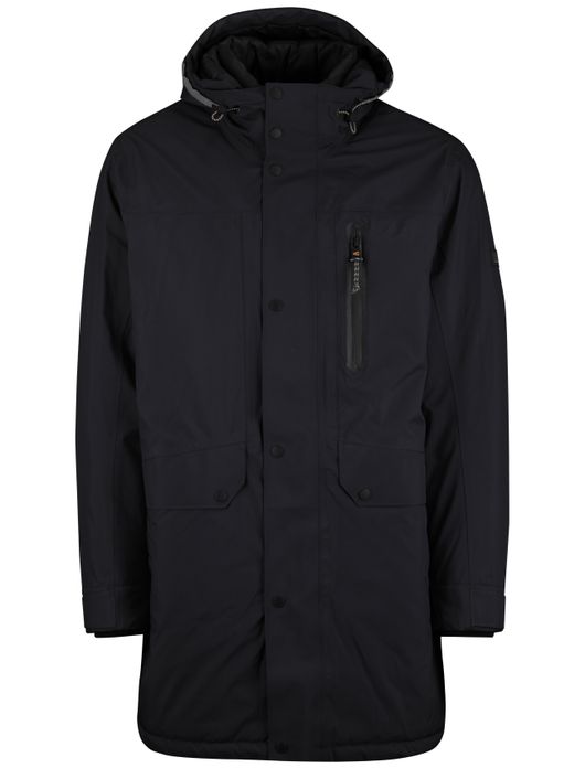 Camel Active winterjas donkerblauw effen wijde fit