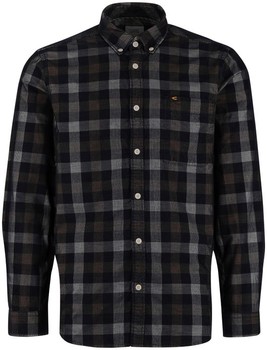 Camel Active Overhemd bruin wit geruit