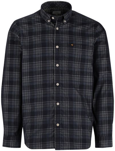 Camel Active Camel Active Overhemd blauw wit geruit katoen