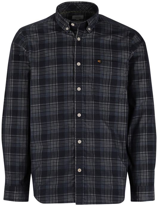 Camel Active Overhemd blauw wit geruit